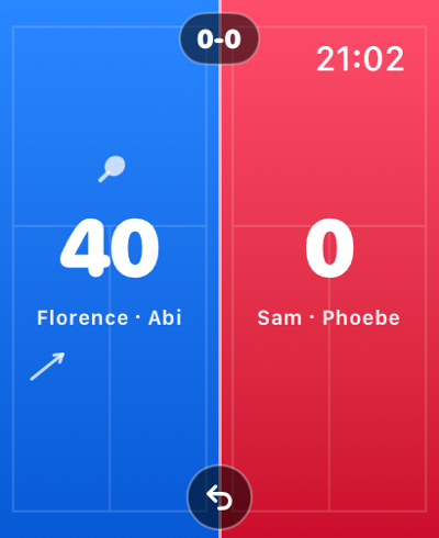 Live scoring on the watch